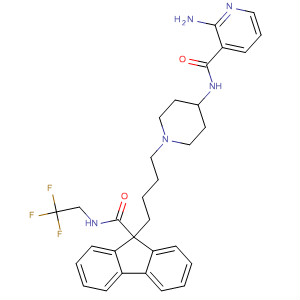 182430-20-2  3-Pyridinecarboxamide,2-amino-N-[1-[4-[9-[[(2,2,2-trifluoroethyl)amino]carbonyl]-9H-fluoren-9-yl]butyl]-4-piperidinyl]-