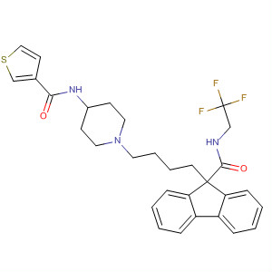 182431-90-9  3-Thiophenecarboxamide,N-[1-[4-[9-[[(2,2,2-trifluoroethyl)amino]carbonyl]-9H-fluoren-9-yl]butyl]-4-piperidinyl]-