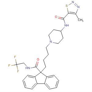 182432-54-8  1,2,3-Thiadiazole-5-carboxamide,4-methyl-N-[1-[4-[9-[[(2,2,2-trifluoroethyl)amino]carbonyl]-9H-fluoren-9-yl]butyl]-4-piperidinyl]-