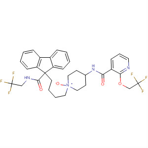 182433-92-7  3-Pyridinecarboxamide,N-[1-oxido-1-[4-[9-[[(2,2,2-trifluoroethyl)amino]carbonyl]-9H-fluoren-9-yl]butyl]-4-piperidinyl]-2-(2,2,2-trifluoroethoxy)-