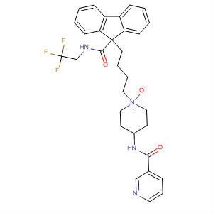 182434-30-6  3-Pyridinecarboxamide,N-[1-oxido-1-[4-[9-[[(2,2,2-trifluoroethyl)amino]carbonyl]-9H-fluoren-9-yl]butyl]-4-piperidinyl]-