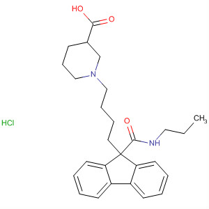 182439-07-2  3-Piperidinecarboxylic acid,1-[4-[9-[(propylamino)carbonyl]-9H-fluoren-9-yl]butyl]-,monohydrochloride