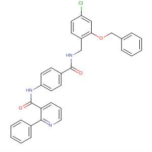183492-29-7  3-Pyridinecarboxamide,N-[4-[[[4-chloro-2-(phenylmethoxy)phenyl]methylamino]carbonyl]phenyl]-2-phenyl-