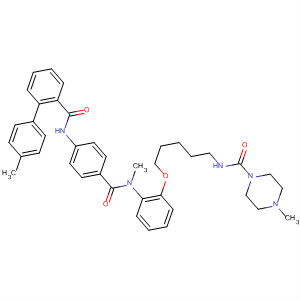 183495-39-8  1-Piperazinecarboxamide,4-methyl-N-[5-[2-[methyl[4-[[(4'-methyl[1,1'-biphenyl]-2-yl)carbonyl]amino]benzoyl]amino]phenoxy]pentyl]-