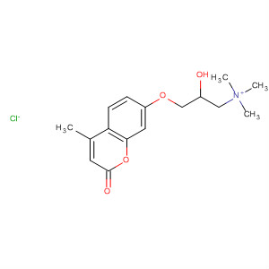 172320-91-1  1-Propanaminium,2-hydroxy-N,N,N-trimethyl-3-[(4-methyl-2-oxo-2H-1-benzopyran-7-yl)oxy]-, chloride