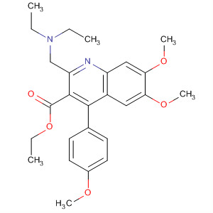173253-17-3  3-Quinolinecarboxylic acid,2-[(diethylamino)methyl]-6,7-dimethoxy-4-(4-methoxyphenyl)-, ethylester