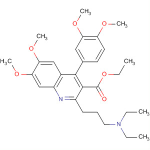 173253-18-4  3-Quinolinecarboxylic acid,2-[3-(diethylamino)propyl]-4-(3,4-dimethoxyphenyl)-6,7-dimethoxy-,ethyl ester