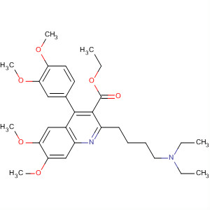 173253-19-5  3-Quinolinecarboxylic acid,2-[4-(diethylamino)butyl]-4-(3,4-dimethoxyphenyl)-6,7-dimethoxy-, ethylester