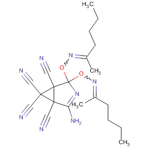 173275-93-9  3-Azabicyclo[3.1.0]hex-2-ene-1,5,6,6-tetracarbonitrile,2-amino-4,4-bis[[(1-methylpentylidene)amino]oxy]-