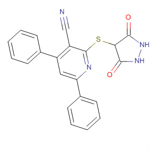 174074-05-6  3-Pyridinecarbonitrile, 2-[(3,5-dioxo-4-pyrazolidinyl)thio]-4,6-diphenyl-
