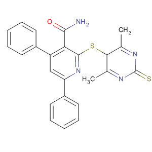 174074-11-4  3-Pyridinecarboxamide,2-[(2,5-dihydro-4,6-dimethyl-2-thioxo-5-pyrimidinyl)thio]-4,6-diphenyl-