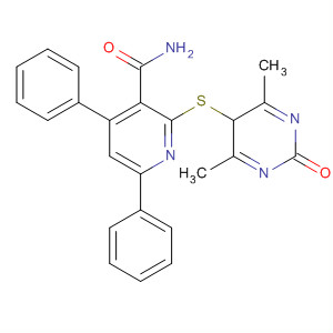 174074-16-9  3-Pyridinecarboxamide,2-[(2,5-dihydro-4,6-dimethyl-2-oxo-5-pyrimidinyl)thio]-4,6-diphenyl-