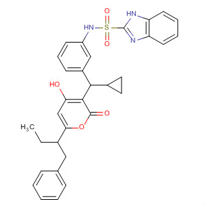 174483-82-0  1H-Benzimidazole-2-sulfonamide,N-[3-[cyclopropyl[4-hydroxy-2-oxo-6-[1-(phenylmethyl)propyl]-2H-pyran-3-yl]methyl]phenyl]-