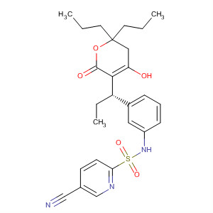 174484-70-9  2-Pyridinesulfonamide,5-cyano-N-[3-[1-(5,6-dihydro-4-hydroxy-2-oxo-6,6-dipropyl-2H-pyran-3-yl)propyl]phenyl]-, (S)-