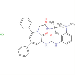 175969-93-4  1H-Azepine-1-acetamide,3-[[[[3-(dimethylamino)phenyl]amino]carbonyl]amino]-N-(1,1-dimethylethyl)hexahydro-2-oxo-5,7-diphenyl-, monohydrochloride