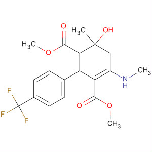 176541-81-4  3-Cyclohexene-1,3-dicarboxylic acid,6-hydroxy-6-methyl-4-(methylamino)-2-[4-(trifluoromethyl)phenyl]-,dimethyl ester