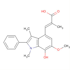 176963-49-8  2-Propenoic acid,3-(7-hydroxy-6-methoxy-1,3-dimethyl-2-phenyl-1H-indol-4-yl)-2-methyl-,(E)-