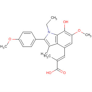 176963-52-3  2-Propenoic acid,3-[1-ethyl-7-hydroxy-6-methoxy-2-(4-methoxyphenyl)-3-methyl-1H-indol-4-yl]-2-methyl-, (E)-