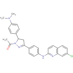 177206-33-6  1H-Pyrazole,1-acetyl-3-[4-[(7-chloro-2-quinolinyl)amino]phenyl]-5-[4-(dimethylamino)phenyl]-4,5-dihydro-