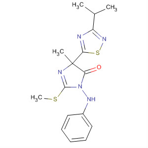 177487-72-8  4H-Imidazol-4-one,3,5-dihydro-5-methyl-5-[3-(1-methylethyl)-1,2,4-thiadiazol-5-yl]-2-(methylthio)-3-(phenylamino)-