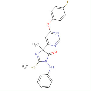 177487-87-5  4H-Imidazol-4-one,5-[6-(4-fluorophenoxy)-4-pyrimidinyl]-3,5-dihydro-5-methyl-2-(methylthio)-3-(phenylamino)-