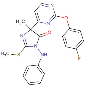 177487-89-7  4H-Imidazol-4-one,5-[2-(4-fluorophenoxy)-4-pyrimidinyl]-3,5-dihydro-5-methyl-2-(methylthio)-3-(phenylamino)-
