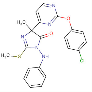 177487-97-7  4H-Imidazol-4-one,5-[2-(4-chlorophenoxy)-4-pyrimidinyl]-3,5-dihydro-5-methyl-2-(methylthio)-3-(phenylamino)-