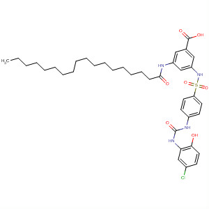 16515-08-5  Benzoic acid,3-[[[4-[[[(5-chloro-2-hydroxyphenyl)amino]carbonyl]amino]phenyl]sulfonyl]amino]-5-[(1-oxooctadecyl)amino]-