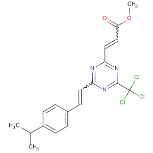 165954-40-5  2-Propenoic acid,3-[4-[2-[4-(1-methylethyl)phenyl]ethenyl]-6-(trichloromethyl)-1,3,5-triazin-2-yl]-, methyl ester