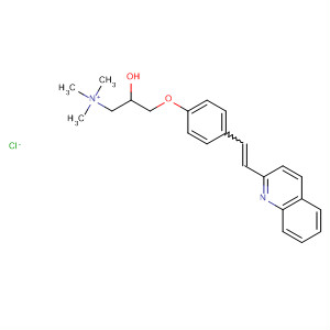 169208-99-5  1-Propanaminium,2-hydroxy-N,N,N-trimethyl-3-[4-[2-(2-quinolinyl)ethenyl]phenoxy]-,chloride