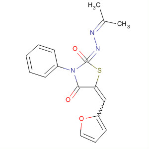 169498-79-7  2,4-Thiazolidinedione, 5-(2-furanylmethylene)-3-phenyl-,2-[(1-methylethylidene)hydrazone]