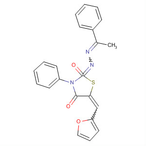 169498-80-0  2,4-Thiazolidinedione, 5-(2-furanylmethylene)-3-phenyl-,2-[(1-phenylethylidene)hydrazone]
