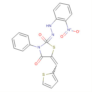 169498-96-8  2,4-Thiazolidinedione, 3-phenyl-5-(2-thienylmethylene)-,2-[(2-nitrophenyl)hydrazone]