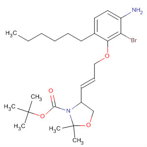 169531-07-1  3-Oxazolidinecarboxylic acid,4-[(1E)-3-(3-amino-2-bromo-6-hexylphenoxy)-1-propenyl]-2,2-dimethyl-,1,1-dimethylethyl ester, (4S)-