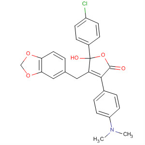 169803-18-3  2(5H)-Furanone,4-(1,3-benzodioxol-5-ylmethyl)-5-(4-chlorophenyl)-3-[4-(dimethylamino)phenyl]-5-hydroxy-