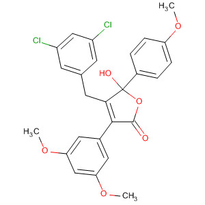 169803-72-9  2(5H)-Furanone,4-[(3,5-dichlorophenyl)methyl]-3-(3,5-dimethoxyphenyl)-5-hydroxy-5-(4-methoxyphenyl)-