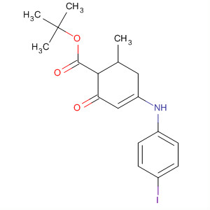 170122-84-6  3-Cyclohexene-1-carboxylic acid,4-[(4-iodophenyl)amino]-6-methyl-2-oxo-, 1,1-dimethylethyl ester, trans-