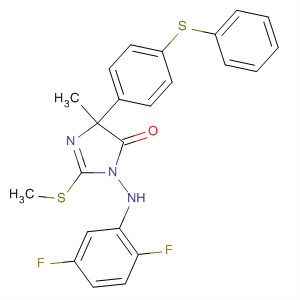 170441-13-1  4H-Imidazol-4-one,3-[(2,5-difluorophenyl)amino]-3,5-dihydro-5-methyl-2-(methylthio)-5-[4-(phenylthio)phenyl]-