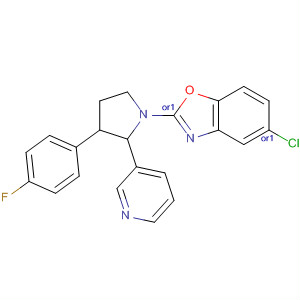 170733-92-3  Benzoxazole,5-chloro-2-[3-(4-fluorophenyl)-2-(3-pyridinyl)-1-pyrrolidinyl]-, cis-