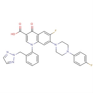 157845-49-3  3-Quinolinecarboxylic acid,6-fluoro-7-[4-(4-fluorophenyl)-1-piperazinyl]-1,4-dihydro-4-oxo-1-[2-(2H-1,2,3-triazol-2-ylmethyl)phenyl]-