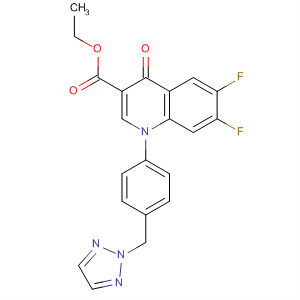 157846-13-4  3-Quinolinecarboxylic acid,6,7-difluoro-1,4-dihydro-4-oxo-1-[4-(2H-1,2,3-triazol-2-ylmethyl)phenyl]-,ethyl ester