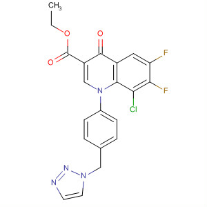 157846-44-1  3-Quinolinecarboxylic acid,8-chloro-6,7-difluoro-1,4-dihydro-4-oxo-1-[4-(1H-1,2,3-triazol-1-ylmethyl)phenyl]-, ethyl ester
