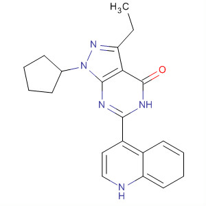 158000-88-5  4H-Pyrazolo[3,4-d]pyrimidin-4-one,1-cyclopentyl-3-ethyl-1,7-dihydro-6-(4-quinolinyl)-