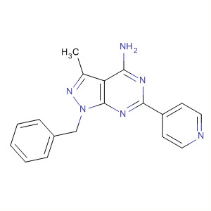 158001-46-8  1H-Pyrazolo[3,4-d]pyrimidin-4-amine,3-methyl-1-(phenylmethyl)-6-(4-pyridinyl)-
