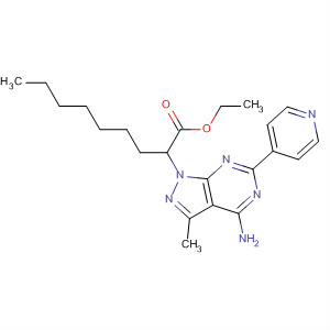 158001-47-9  1H-Pyrazolo[3,4-d]pyrimidine-1-nonanoic acid,4-amino-3-methyl-6-(4-pyridinyl)-, ethyl ester