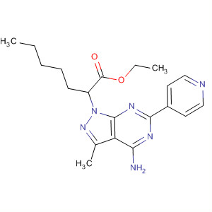 158001-48-0  1H-Pyrazolo[3,4-d]pyrimidine-1-heptanoic acid,4-amino-3-methyl-6-(4-pyridinyl)-, ethyl ester