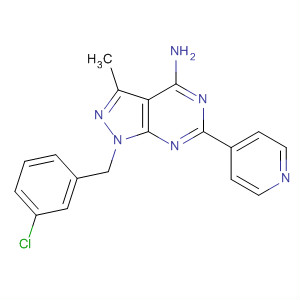 158001-50-4  1H-Pyrazolo[3,4-d]pyrimidin-4-amine,1-[(3-chlorophenyl)methyl]-3-methyl-6-(4-pyridinyl)-