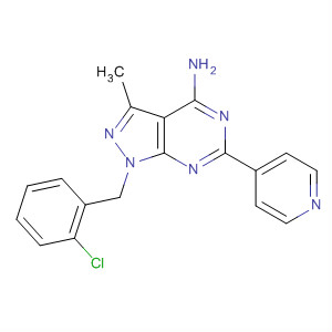 158001-51-5  1H-Pyrazolo[3,4-d]pyrimidin-4-amine,1-[(2-chlorophenyl)methyl]-3-methyl-6-(4-pyridinyl)-