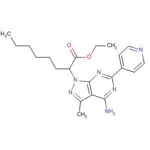 158001-53-7  1H-Pyrazolo[3,4-d]pyrimidine-1-octanoic acid,4-amino-3-methyl-6-(4-pyridinyl)-, ethyl ester