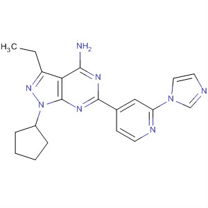 158020-85-0  1H-Pyrazolo[3,4-d]pyrimidin-4-amine,1-cyclopentyl-3-ethyl-6-[2-(1H-imidazol-1-yl)-4-pyridinyl]-
